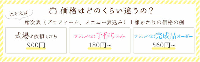 席次表の価格