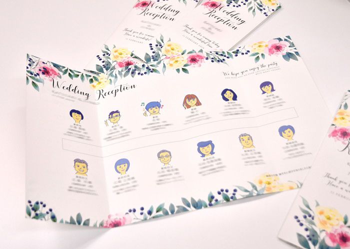 オリジナル実例 少人数婚にぴったり 似顔絵で配置するユニーク席次表 おしゃれな結婚式を綴るコラム ファルベ
