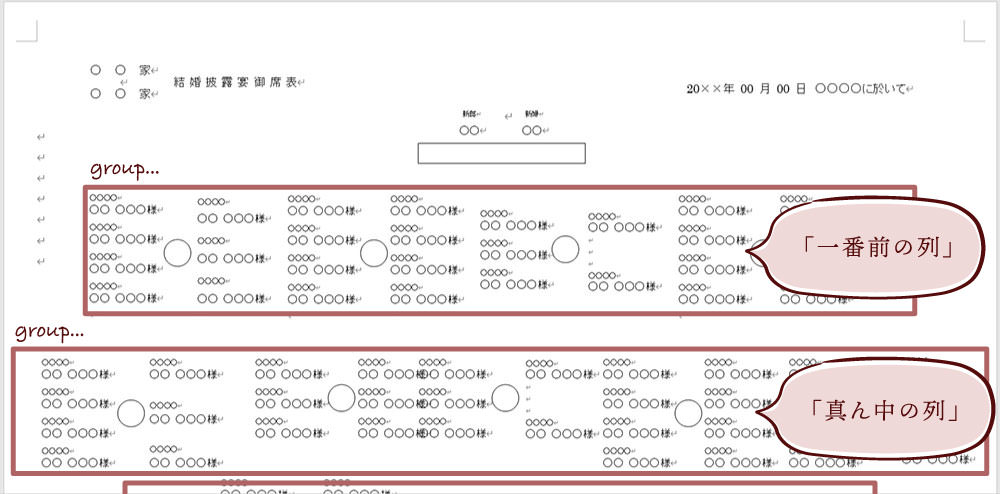 全体を見ながら行ごとに調整