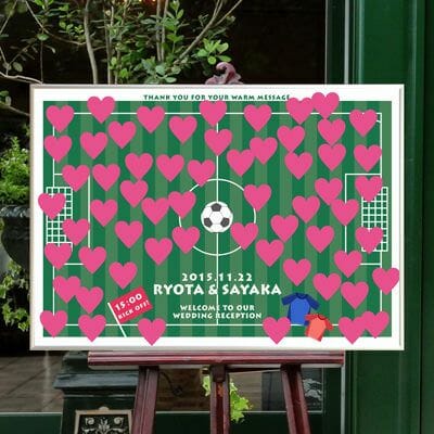 ゲストと楽しむ結婚式サッカースポーツ寄書きウェルカムボード