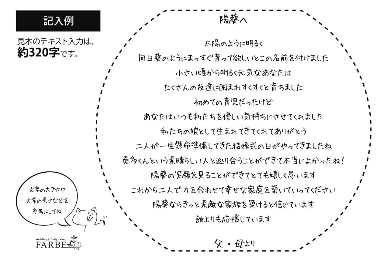 手紙面の刻印原稿提出方法は専用フォーマットにお手紙を書いて送るだけでOK