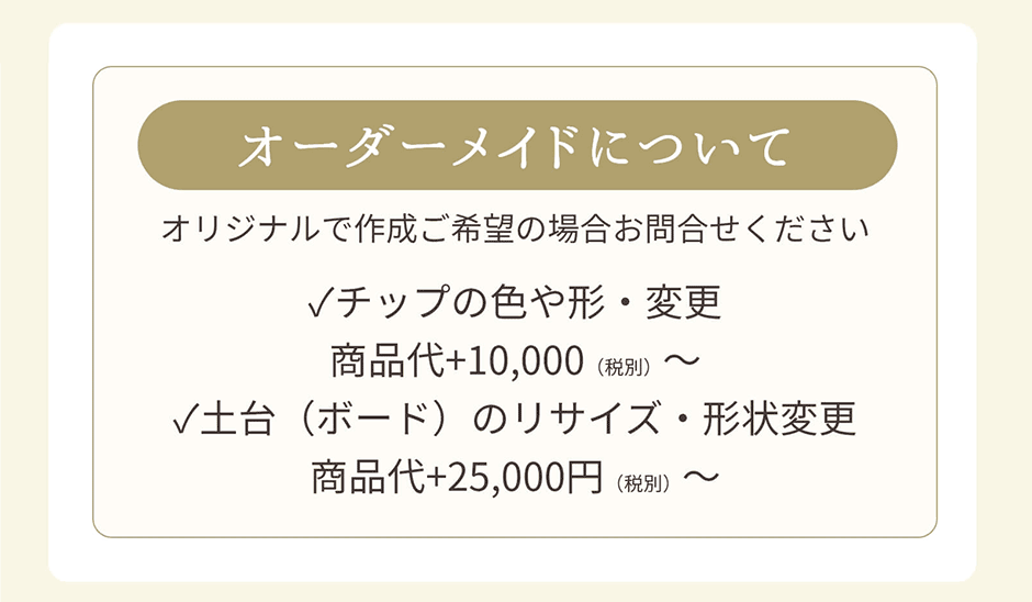 ウェディングドロップスのオーダーメイドについて