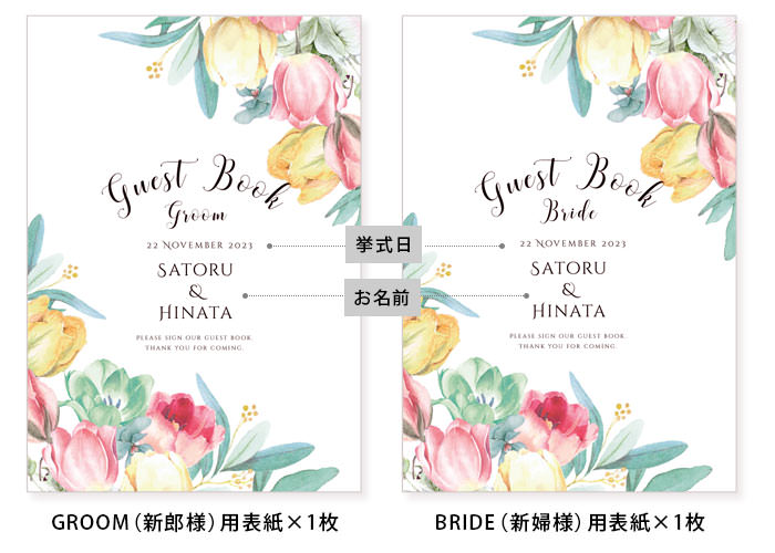 ゲストブックシート チューリップ 芳名帳用ペーパー 結婚式アイテムの通販 ファルベ 公式