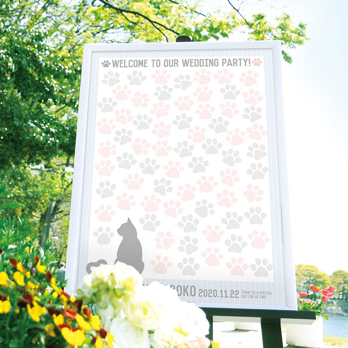 寄せ書きメッセージボード サイズ 70名様用 にくきゅうキャット 猫 パーティー イベント 結婚式アイテムの通販 ファルベ 公式