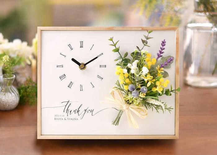 クロックブーケ 結婚式ご両親へのプレゼント 花時計 リボンゴム付 結婚式アイテムの通販 ファルベ 公式